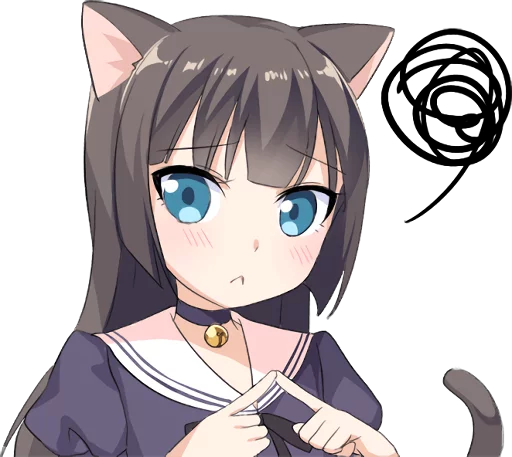 ☹ Стикер «Tsundere Cat Girl Miyako» для Telegram