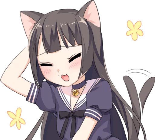 😇 Стикер «Tsundere Cat Girl Miyako» для Telegram
