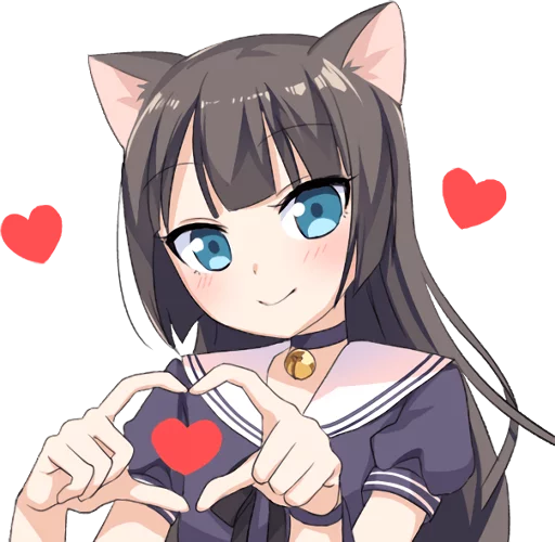 ❤ Стикер «Tsundere Cat Girl Miyako» для Telegram