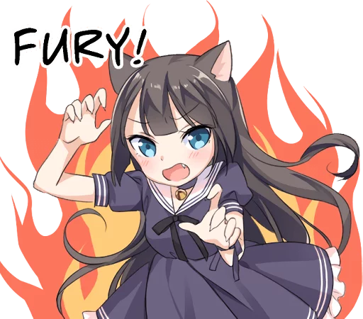 😡 Стикер «Tsundere Cat Girl Miyako» для Telegram