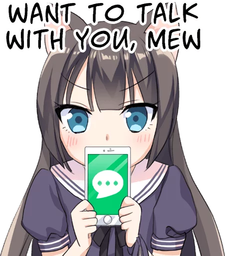 📱 Стикер «Tsundere Cat Girl Miyako» для Telegram