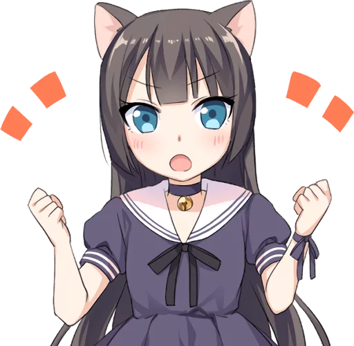 💪 Стикер «Tsundere Cat Girl Miyako» для Telegram