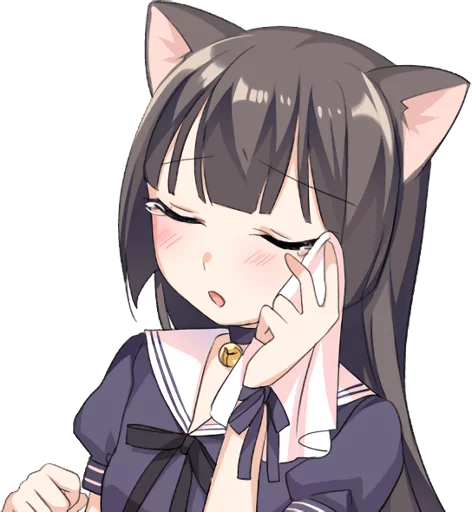 😢 Стикер «Tsundere Cat Girl Miyako» для Telegram