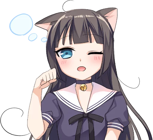 😪 Стикер «Tsundere Cat Girl Miyako» для Telegram
