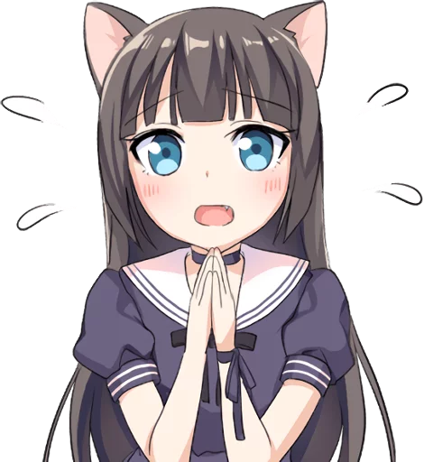🙏 Стикер «Tsundere Cat Girl Miyako» для Telegram
