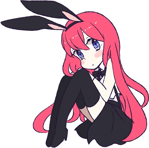 😶 Стикер «A Cute Little Rabbit Girl» для Telegram