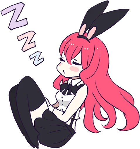 😴 Стикер «A Cute Little Rabbit Girl» для Telegram