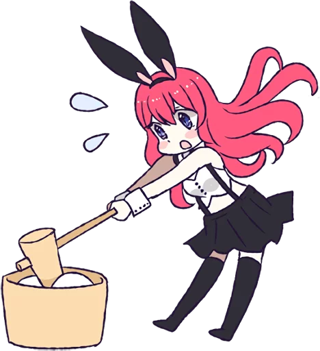 💪 Стикер «A Cute Little Rabbit Girl» для Telegram