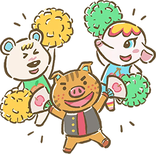 👯‍♀️ Стикер «Animal Crossing 15th Anniversary Sticker» для Telegram
