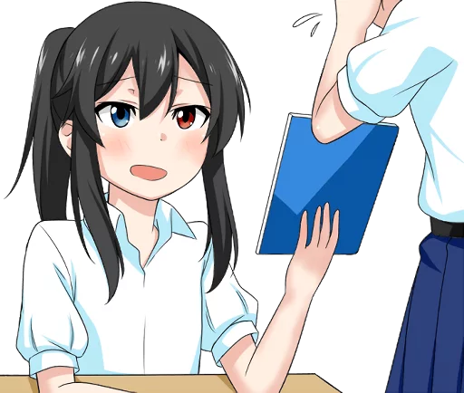 📒 Стикер «Bellezza Felutia in school uniform» для Telegram