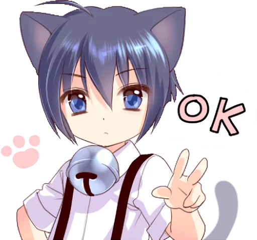 👌 Стикер «Boy of a black cat» для Telegram