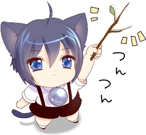 🌱 Стикер «Boy of a black cat» для Telegram