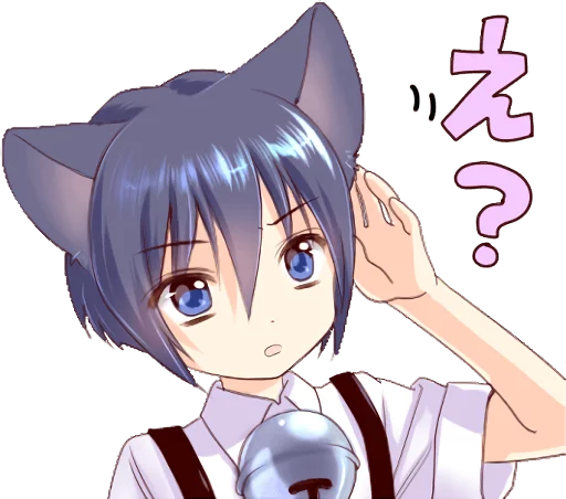 😕 Стикер «Boy of a black cat» для Telegram