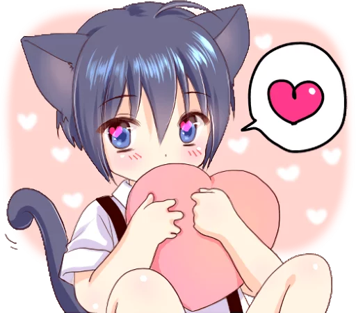 ❤ Стикер «Boy of a black cat» для Telegram