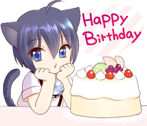 🎂 Стикер «Boy of a black cat» для Telegram