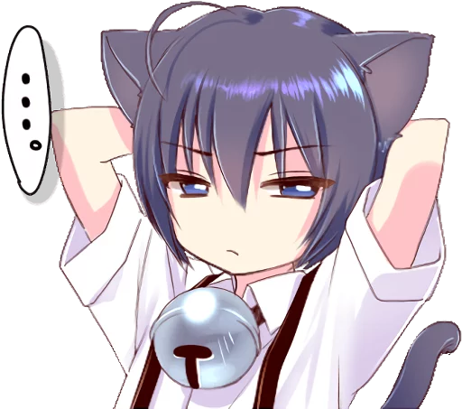 😑 Стикер «Boy of a black cat» для Telegram