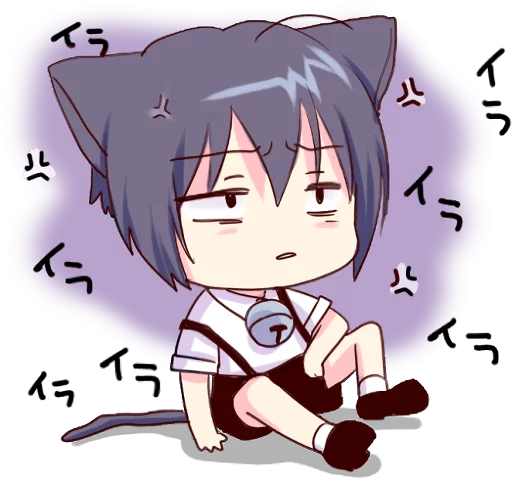 😨 Стикер «Boy of a black cat» для Telegram