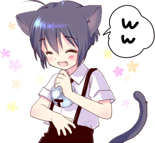 😄 Стикер «Boy of a black cat» для Telegram