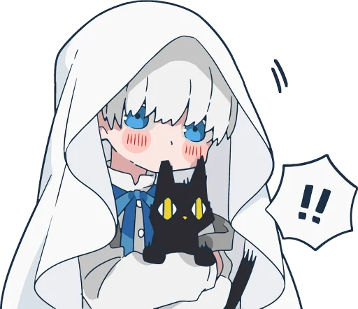 ‼️ Стикер «Ghost and black cat» для Telegram