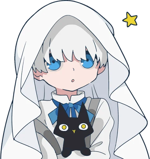 😯 Стикер «Ghost and black cat» для Telegram