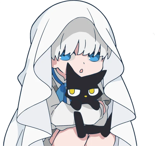 🐱 Стикер «Ghost and black cat» для Telegram