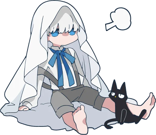 😤 Стикер «Ghost and black cat» для Telegram