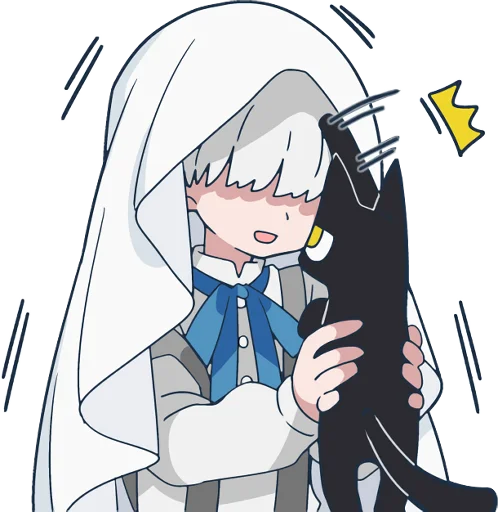 😠 Стикер «Ghost and black cat» для Telegram