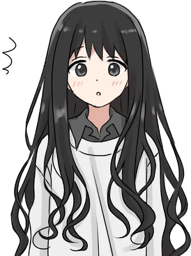 😦 Стикер «Girl with black hair long TL-EDIT» для Telegram