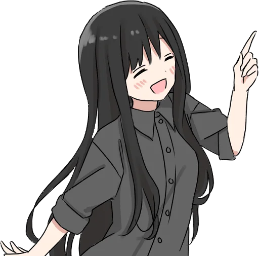👆 Стикер «Girl with black hair long TL-EDIT» для Telegram