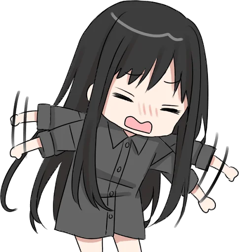 😠 Стикер «Girl with black hair long TL-EDIT» для Telegram