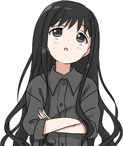 🤔 Стикер «Girl with black hair long TL-EDIT» для Telegram