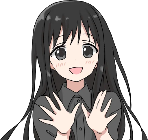 🤗 Стикер «Girl with black hair long TL-EDIT» для Telegram