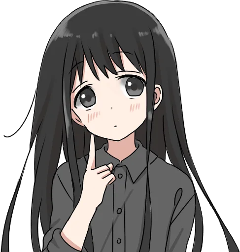 Стикерпак Girl with black hair long TL-EDIT для Telegram