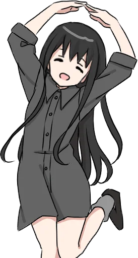 😄 Стикер «Girl with black hair long TL-EDIT» для Telegram
