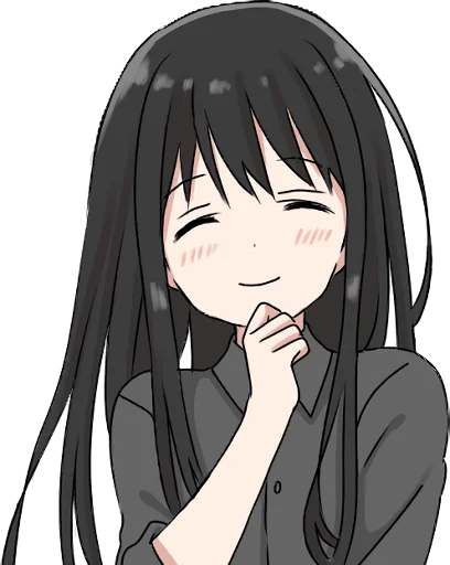 😂 Стикер «Girl with black hair long TL-EDIT» для Telegram