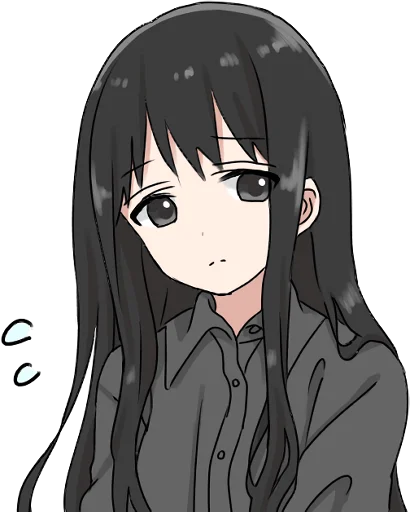 😞 Стикер «Girl with black hair long TL-EDIT» для Telegram
