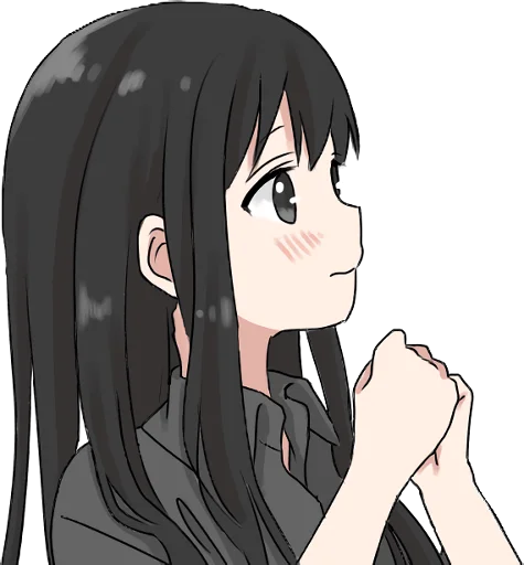 💪 Стикер «Girl with black hair long TL-EDIT» для Telegram