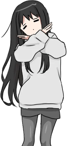 ❌ Стикер «Girl with black hair long TL-EDIT» для Telegram