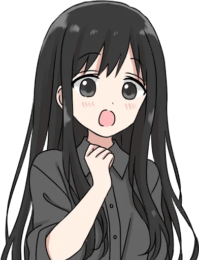 😨 Стикер «Girl with black hair long TL-EDIT» для Telegram