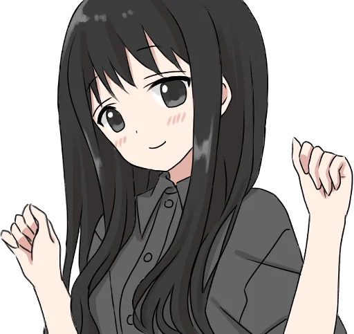 🙂 Стикер «Girl with black hair long TL-EDIT» для Telegram