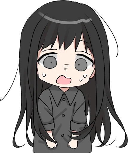 😱 Стикер «Girl with black hair long TL-EDIT» для Telegram
