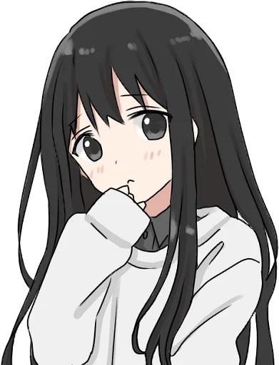 🤔 Стикер «Girl with black hair long TL-EDIT» для Telegram