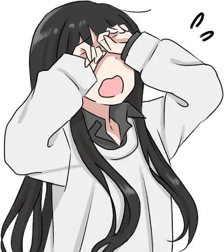 😱 Стикер «Girl with black hair long TL-EDIT» для Telegram