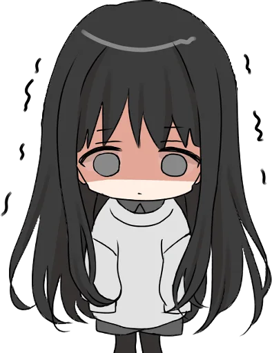 😐 Стикер «Girl with black hair long TL-EDIT» для Telegram
