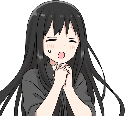 🙏 Стикер «Girl with black hair long TL-EDIT» для Telegram