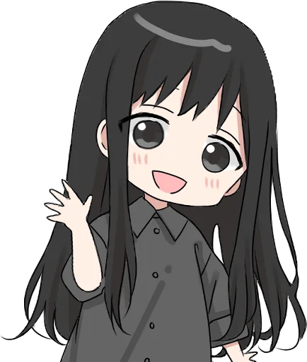 👋 Стикер «Girl with black hair long TL-EDIT» для Telegram