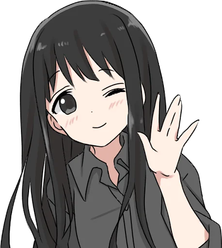 👋 Стикер «Girl with black hair long TL-EDIT» для Telegram