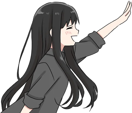 ✋ Стикер «Girl with black hair long TL-EDIT» для Telegram