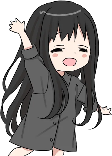 🙌 Стикер «Girl with black hair long TL-EDIT» для Telegram