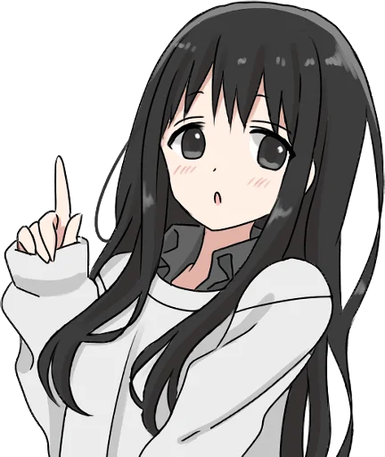 👆 Стикер «Girl with black hair long TL-EDIT» для Telegram